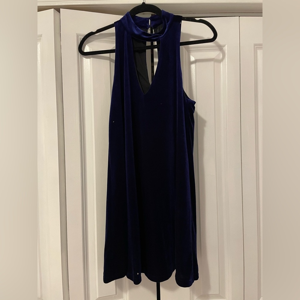 Blue velvet DO+BE mini dress